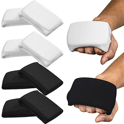 4 Pairs Knuckle Guards for Boxing Gel Hand Guard Protection Knuckle Pads for Under Hand Wraps Muay Thai Kickboxing MMA Combat Sports Men Women - color: Black White