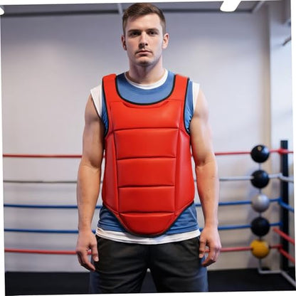Boxing Body Protector, Reversible Chest Protector, Adjustable Taekwondo Sparring Gear, Sponge Boxing Training Equipment 160-180cm Body Gear - color: Red & Blue