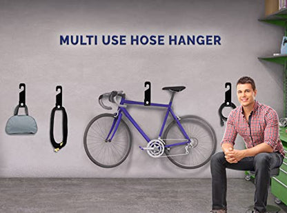 Premium 150 Ft Hose Hanger with Rust Resistant Metal, Organize Your Garden, Garage & Outdoor Storage Area, Wall Mount Holder or Hang/Hook Over Water Spigot with Included Screws