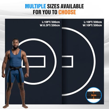 Wrestling Mat, 3cm Thick Foldable Gym Mat with Competition Circle Mark for BJJ Jiu Jitsu MMA Taekwondo Martial Arts - size: 10ft x 10ft x 1.25inch