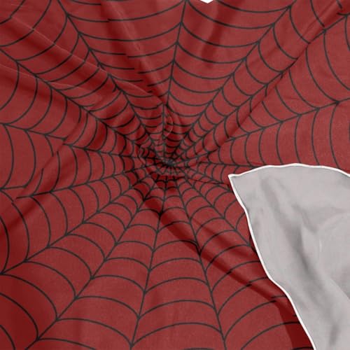 Bolaz Red Spiderweb Women's Square Silk Hair Scarves and Wraps Headscarf Head Neck Scarf Bandana 24inch