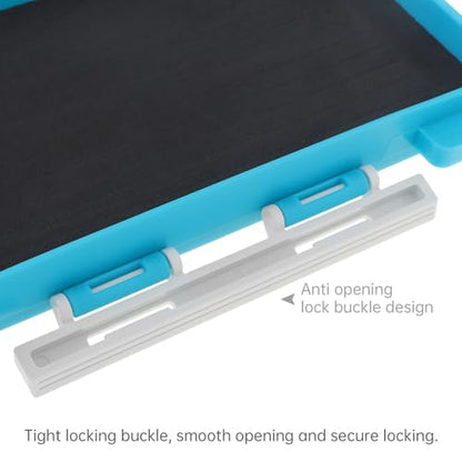 Fishing Tackle Box Slit Foam Case, Super Slim Fishing Lures Jig Box Hooks Spinners Spoons Storage Tackle Tray, (6.8 * 3.8 * 0.8inch) (Blue) - color: Blue