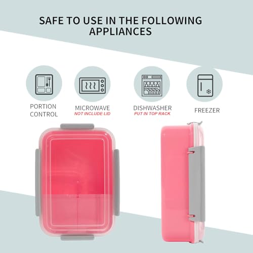 3 Pack Sandwich Container,Reusable Sandwich Containers for Lunch Boxes,Plastic Sandwich Box Tupperware for Kids Adults, Divided Salad Bento Box Food Meal Prep Container for School, Office,Travel, 40oz - color: Sandwich Container