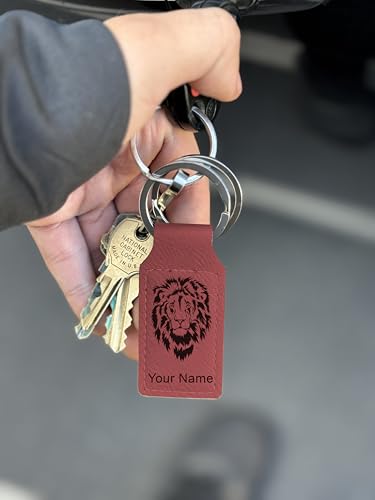 LaserGram Personalized Rectangle Keychain, Allah 2 (Burgundy) - color: Burgundy
