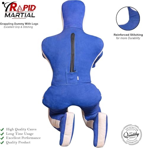 Brazilian Grappling Submission Sitting Laying Throwing Dummy Wrestling Dummy Punching Heavy Bag - UNFILLED 4/48 inches Feet- Kneeling(Multicolored-Blue-Red)
