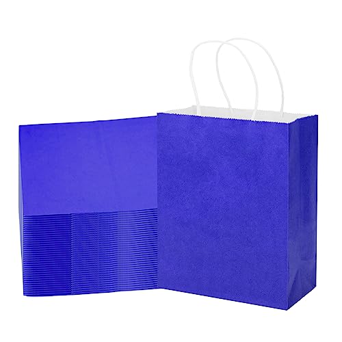 MOZRRO Gift Bags, 100 Pack, Jewel Blue, 10.5x8.5x4.5 Inch, Medium Size - color: Jewel blue