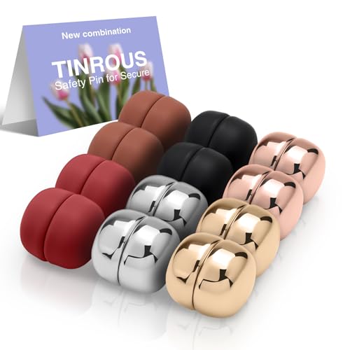 12 Pairs Strong Magnetic Hijab Pins for Women | No-Snag Pinless | Multi-Use Hijab Scarf & Clothing Clips | Premium Shiny & Matte Set (Strong Hold, No Damage to Fabric)