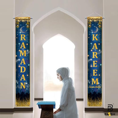 XtraLarge, Ramadan Banner for Ramadan Decorations for Home - 72x12 Inch | Ramdan Door Banner, Ramdan Mubarak Banner | Ramzan Decorations Door Sign