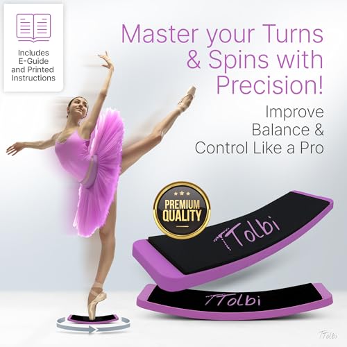 Turn Board for Dancers and Skaters, Ballet and Figure Skating Spinner | Off-ice trainer to improve spins, turns and balance for ballet, ice skating, cheer and gymnastics, all levels - color: Purple
