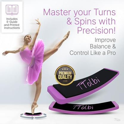 Turn Board for Dancers and Skaters, Ballet and Figure Skating Spinner | Off-ice trainer to improve spins, turns and balance for ballet, ice skating, cheer and gymnastics, all levels - color: Purple