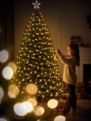6 Packs 6.6ft 20LEDs Star Fairy Lights Battery Operated,Mini Star String Lights,Waterproof Twinkle Starry Light for DIY Gift Bottle Table Christmas Ramadan Wedding,Green Wire,Warm White - color: Green Wire, size: 120 Leds