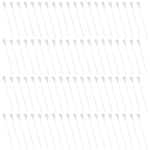 80Pcs Corsage Boutonniere Pins, White Wedding Bouquet Pins Teardrop Pearl Corsage Pins Extra Long 3.15-inch/80mm Boutonniere Flower Pin Straight Floral Pin for Wedding Decor Sewing Craft, SATONBEYI - color: White, size: 80mm-80P