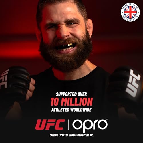 OPRO Instant Custom-Fit Mouthguard – Dentist Level Gum Shield Adult and Kids – OPRO Mouth Guard Boxing and MMA, Self-Fit Gum Shield Rugby – Maximum Protection with Dental Warranty (White/Gold) - color: White/Gold, size: Youth (Under 10)