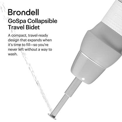 Brondell Bidet GoSpa Collapsible Travel Bidet, Compact and Discreet, with Travel Bag, 500ml, in Gray - color: Gray