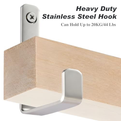 Heavy Duty Hooks, Stainless Steel Hooks for Hanging, Wall Mount Hook, Coat Hook, Wall Hooks Towel Hook Silver Hooks (4 Pack) - color: Silver 4