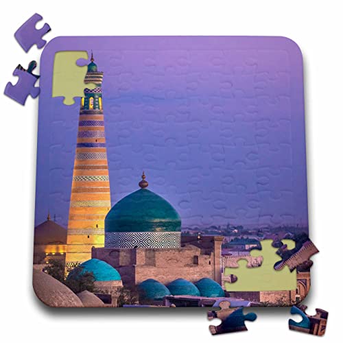 3dRose Central Asia, Uzbekistan, Khiva. Muslim Minaret 10x10 Inch Puzzle