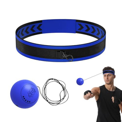 Boxing Reflex Ball Headband Multifunctional Fun Effective Hand Eye | Kids Beginners Punching Headband for Professionals Enthusiasts Beginners Amateurs Lovers Families Friends - color: Blue ball