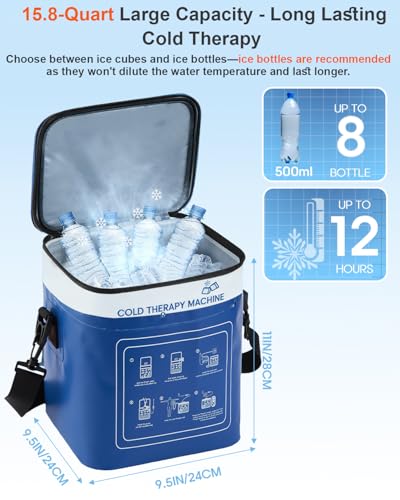 Cold Therapy Machine for Elbow, Ice Machine for Tennis Elbow&Post-Surgery Recovery, Cryotherapy Device with Temp Display & 3 Flow Modes, Adjustable Elbow Wrap for Arthritis, Bursitis, Swelling Relief