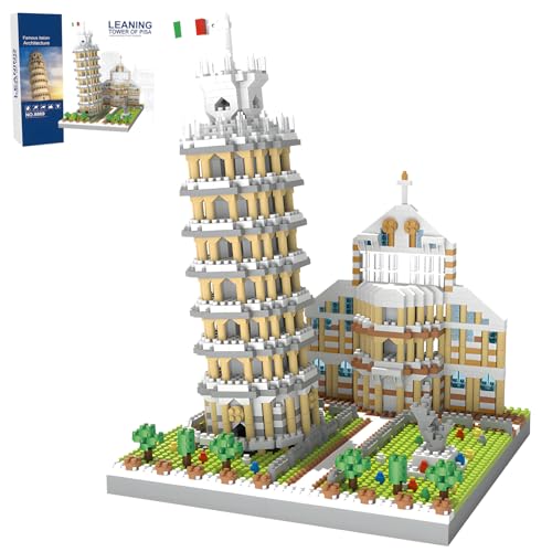 Leaning Tower of Pisa Micro Mini Building Blocks Set Italy Architecture Building Kits Famous Landmark Model Toys Gift for Adults Kids Teens 2500 PCS - style: The Leaning Tower of Pisa