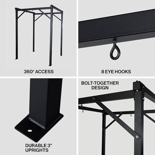 Titan Fitness Heavy Bag Boxing Stand - Holds 4 Bags, 6'x6' Commercial Boxing Training Rack, 360-Degress Access, 3" Steel Tubing with Bolt-Down Stability