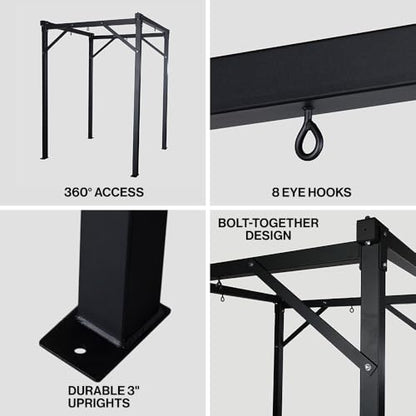 Titan Fitness Heavy Bag Boxing Stand - Holds 4 Bags, 6'x6' Commercial Boxing Training Rack, 360-Degress Access, 3" Steel Tubing with Bolt-Down Stability