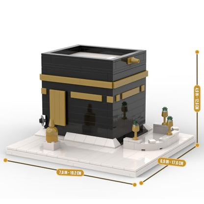 sterope Islamic Kaaba Building Block Set, Black and Gold Architecture Model, 367 Pieces Religious Educational Toy for Children, Assembly Required Eid al Fitr Gift