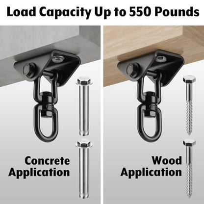 Heavy Duty Punching Bag Hanger, Heavy Bag Hanger Ceiling Mount 360° Rotation Hook Stainless Steel Boxing Bags Hook for Punching Bags, Gymnastic Rings Gym Equipment