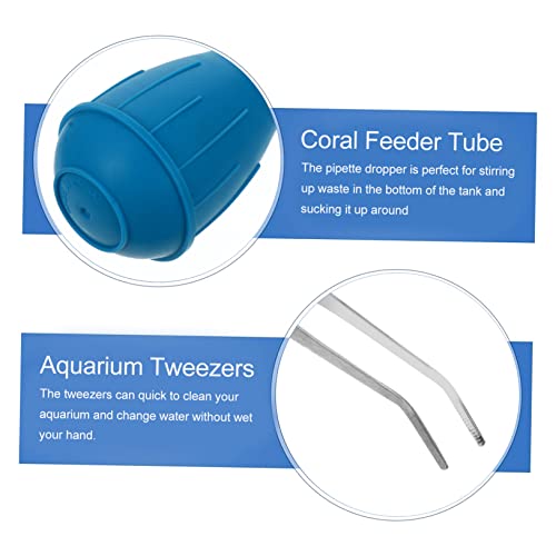 Toddmomy Fish Tank Cleaning Kit 3pcs Aquarium Tools Pipette Dropper Feeder Tweezers for Hardscape Coral and Gravel