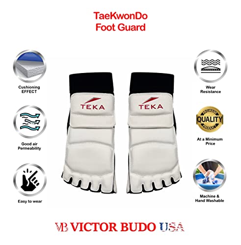 Taekwondo Foot Guard Protector Gear for Sparring MMA Training Competition Kickboxing Karate Boxing Martial Arts Kung Fu Punch Bag TEKA (Pair) (XL) - size: X-Large