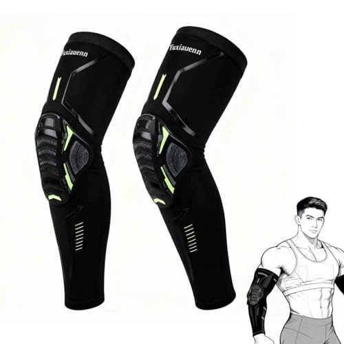 Padded Arm Sleeves – Football, Basketball, Volleyball & Soccer Elbow Forearm Protection for Men & Women (1 Pair) - size: XL-Large