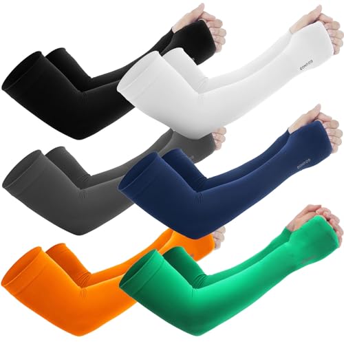 GOUNOD Gardening Sleeves to Cover Arms for Women with Thumb Holes-Sun Protection SPF Cooling Driving UV Blocking - color: 6 Pairs:mix1