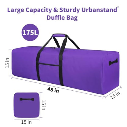 Urbanstand 48 inch Foldable Duffel Lock Zipper Travel Camp, Purple | 600D Water-Resistant Ripstop Polyester, Foldable Design, Padded Handle, Holds Tent, Tripod, Fishing Rod & Sports Equipment - color: Purple, size: 48 Inch