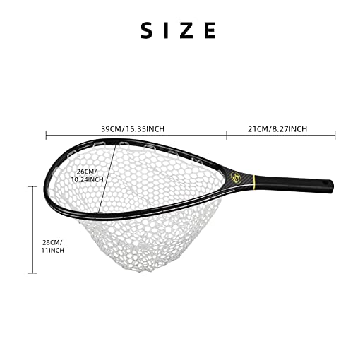 SF Fly Fishing Landing Net Soft Rubber Mesh Trout Net Catch and Release Net - style: Carbon Fiber Combo Small