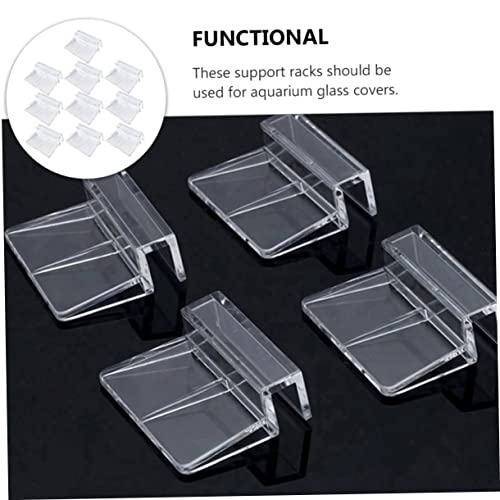 VANZACK 15pcs Acrylic Fish Tank Stand Clips Tank Divider Mounting Brackets for Goldfish Betta Cover Support Frame - size: 5.5X4X1.8CM