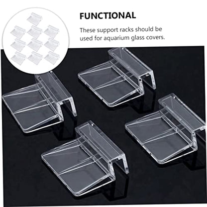 VANZACK 15pcs Acrylic Fish Tank Stand Clips Tank Divider Mounting Brackets for Goldfish Betta Cover Support Frame - size: 5.5X4X1.8CM