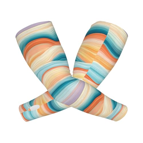 Arm Sleeves Outdoor Garden Sports Cooling Sun Sleeve for Women Men Farm - color: Abstract