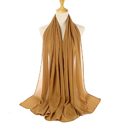 Txameru Hijab for Women Chiffon Hijab Scarfs for Women Long Shawl - color: Khaki
