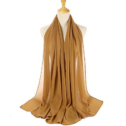 Txameru Hijab for Women Chiffon Hijab Scarfs for Women Long Shawl - color: Khaki