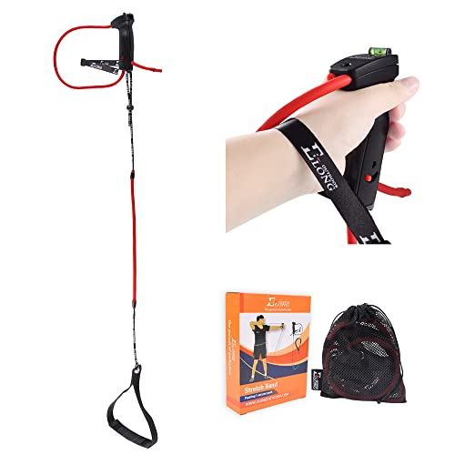 Archery Bow Trainer Draw Training Aid Device Strength Stretch Band Exerciser for Recurve Bow Compound Shooting Youth Adults Beginner Portable Bow Riser Handle - color: Black