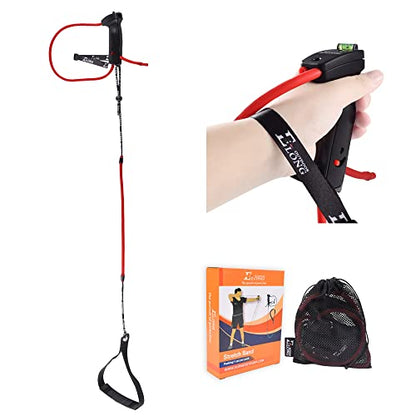 Archery Bow Trainer Draw Training Aid Device Strength Stretch Band Exerciser for Recurve Bow Compound Shooting Youth Adults Beginner Portable Bow Riser Handle - color: Black
