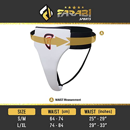 Farabi Female Groin Guard Boxing MMA Muay Thai Kickboxing Martial Arts Defense Fight Basketball Volleyball Football Hockey ice Hockey Cricket Athletics Combat L Guard Groin Protector. - color: White