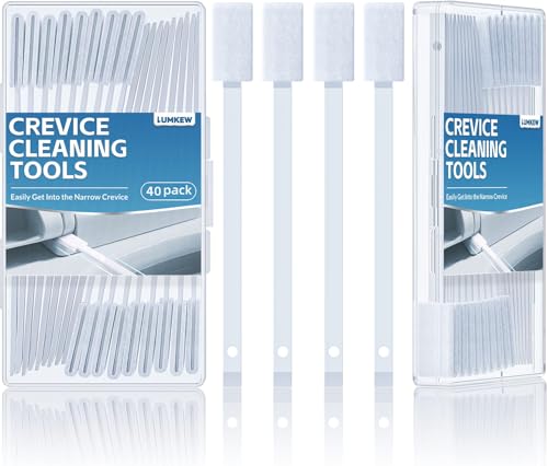Lumkew 40Pcs Disposable Crevice Cleaning Brushes for Small Spaces, Detail Gaps Scrub Cleaner Brush Set for Toilet Bowl Corner, Household Cleaning Tool Supplies for Window Track, Door Grooves, Vent Fan - size: 40pcs