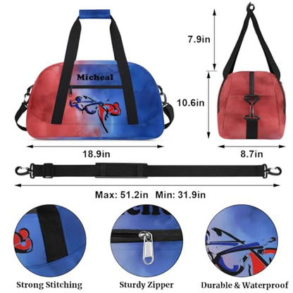 Personalized Martial Art Bag Duffel Bag for Girls, Custom Taekwondo Karate Bag Overnight Bags for Travel Weekender Practice Battle Black - color: Option 8