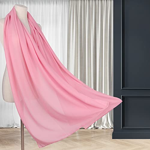 Ladiery Chiffon Shawl Wraps for Women Evening Dresses, Elegant Soft Sheer Shawls for formal dressy Bride Wedding - color: Bean Pink(1)