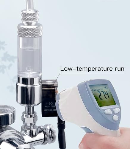 CO2 Bubble Counter with Solenoid Valve and Check Valve for CO2 Generator Regulator Planted Aquarium Screw Connection - color: Screw connection with Bubble Counter