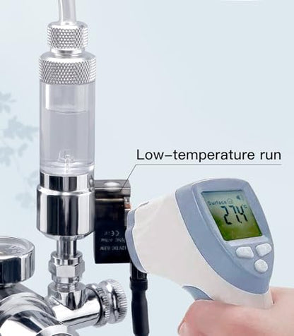 CO2 Bubble Counter with Solenoid Valve and Check Valve for CO2 Generator Regulator Planted Aquarium Screw Connection - color: Screw connection with Bubble Counter