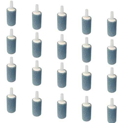20 Pack Aquarium Air Stones - Air Pump Accessories of 1 Inch Cylinder Fish Tank Air Stone Aerator Bubble Diffuser for Nano Air Pumps Fish Tanks and Small Buckets - size: 1" 20 PCS