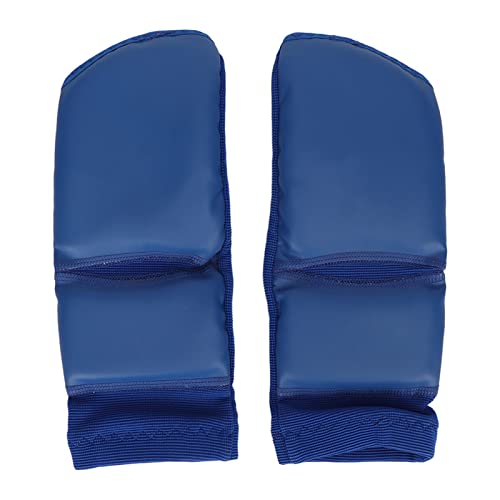 2pcs Boxing Foot Protector, Unisex PU Leather Taekwondo Training Boxing Foot Protector Gear, Soft Boxing Sparring Foot Guard for Women Men Blue (XL)