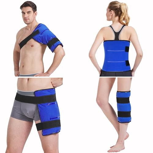 Koo-Care Extra Large Gel Ice Pack for Injuries Reusable Flexible Hot Cold Therapy Compress with Strap for Shoulder Rotator Cuff, Back, Hip, Shin - Knee Replacement Surgery Pain Relief XL 13" x 14.7" - size: 13" x 14.7" (1 Pack)