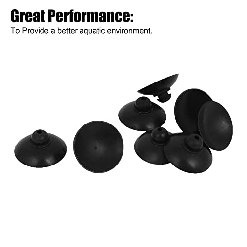 VOCOSTE 8 Pcs Aquarium Fish Tank Suction Cup Clip Sucker Soft Plastic, Black, 28mm Dia
